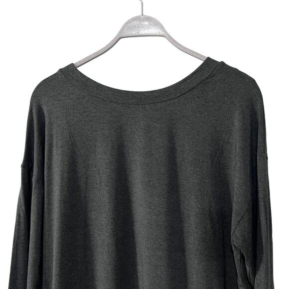 ALFANI WOMENS LARGE SOFT LONG-SLEEVE LOUNGE SLEEP TOP CHARCOAL HEATHER GRAY NEW - Picture 8 of 12